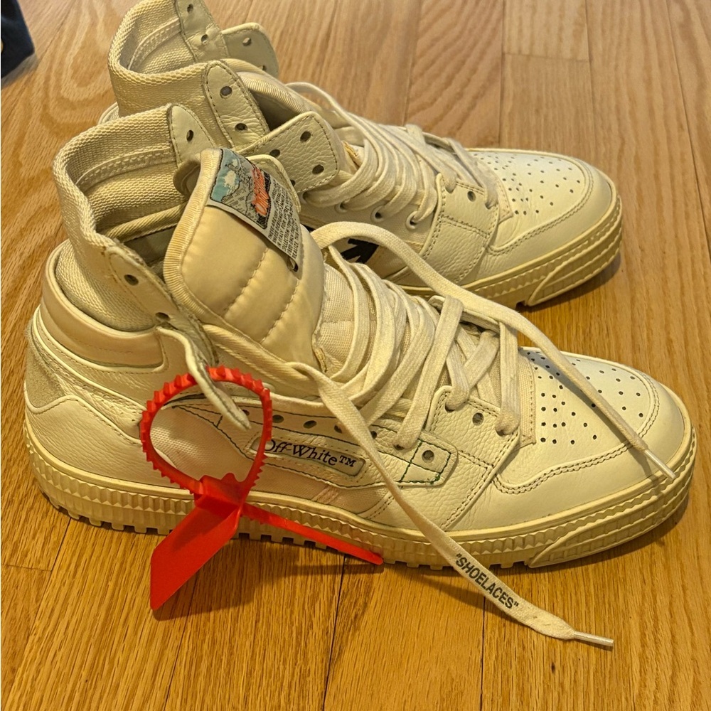 Off-White Cream High-Tops with Tag